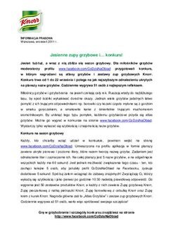 Jesienne zupy grzybowe i… konkurs!