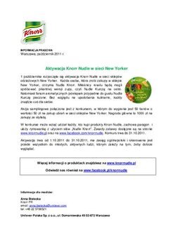 Knorr Nudle w sieci New Yorker