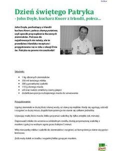 Przepis na tradycyjne irlandzkie danie! Poleca John Doyle, kucharz Knorr z Irlandii
