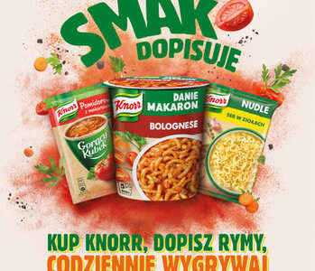 Aktywacja konsumencka kategorii snacków Knorr „Smak dopisuje”. Konsumenci rymują z Cyber Marianem