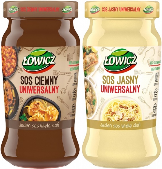 WYJĄTKOWA INNOWACJA OD ŁOWICZA! NOWE SOSY UNIWERSALNE – JASNY I CIEMNY LIFESTYLE, Żywienie - Nowość marki Łowicz – Sosy Uniwersalne: Jasny i Ciemny. Idealne do pieczenia, duszenia i gotowania. Nie zawierają konserwantów ani glutaminianu sodu. Dzięki nim przygotowanie idealnego sosu, który doskonale podkreśli smak każdej potrawy, stało się zaskakująco szybkie i proste.