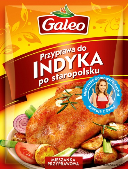 Indyk nie tylko na niedzielny obiad LIFESTYLE, Żywienie - Indyk to smaczne i lekkostrawne mięso. Jest pyszne na ciepło, jako danie obiadowe, oraz na zimno, jako dodatek do kanapek. Jego smak doskonale podkreśli przyprawa do indyka po staropolsku Galeo.