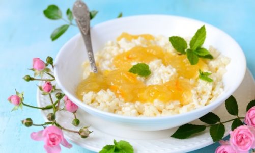 Zapiekany ryż waniliowy z dżemem cytrusowym Łowicz