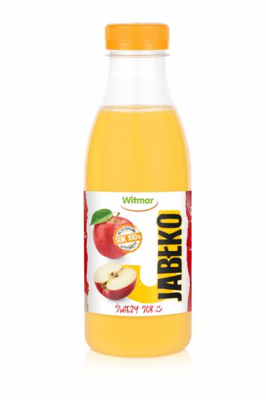 Świeży sok Witmar Jabłko LIFESTYLE, Żywienie - Sok wyciskany z sześciu soczystych jabłek. Bez żadnych dodatków. Sprzedawany w wygodnej, zakręcanej butelce.