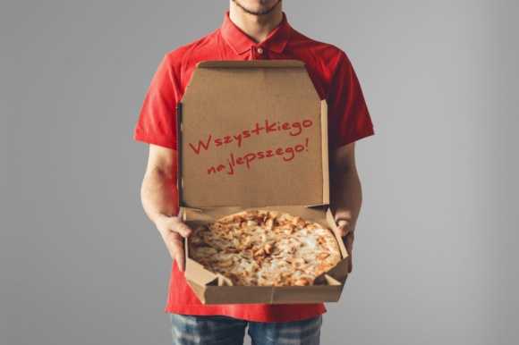 Życzenia co do pudełka pizzy