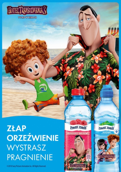 Bohaterowie filmu „Hotel Transylwania 3” na produktach Żywiec Zdrój