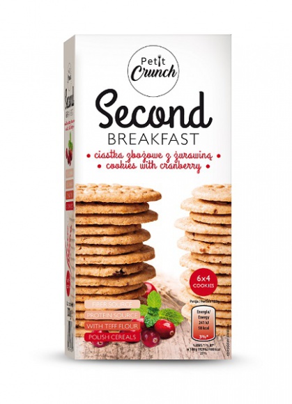 Wielozbożowe ciastka Petit Crunch w trzech smakach LIFESTYLE, Żywienie - Szeroka gama produktów firmy Sawex poszerzyła się o nowość – wielozbożowe ciastka Petit Crunch w trzech wariantach: z rodzynką, czekoladą i żurawiną.