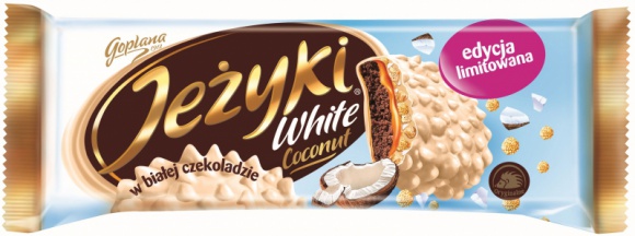 Jeżyki White Coconut w edycji limitowanej LIFESTYLE, Żywienie - Goplana wprowadza na rynek limitowaną edycję Jeżyków White Coconut. Kultowe ciastka słynące z wyjątkowej kompozycji składników, zostały wzbogacone o kawałki kokosa i polewę z białej czekolady. Będą dostępne w sprzedaż od września aż do wyczerpania oferty.