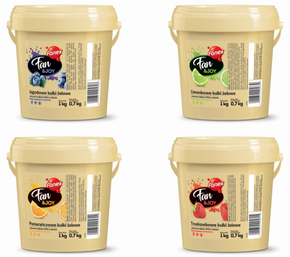 Fan&JOY – nowe kulki żelowe od Fanexu LIFESTYLE, Żywienie - Fanex – polski producent sosów dla branży HoReCa, wprowadził do swojej oferty 4 zupełnie nowe wyroby Fan&JOY- kulki żelowe z płynnym owocowym środkiem.
