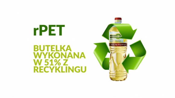 Olej Wielkopolski – czas na eko zmiany LIFESTYLE, Żywienie - Producent Oleju Wielkopolskiego, jako pierwszy na rynku olejów jadalnych w Polsce, wprowadza butelkę powstałą w 51% z materiałów z recyklingu.