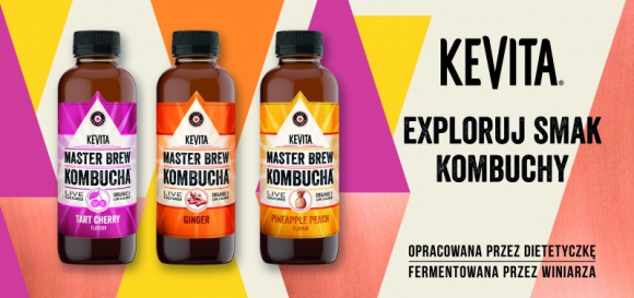 KeVita – nowość na polskim rynku! LIFESTYLE, Żywienie - KeVita to kombucha, czyli napój powstały na drodze fermentacji z udziałem cukrów i mikroorganizmów. KeVita intrygujący, nowatorski smak. Lekka słodycz uzyskiwana jest dzięki zastosowaniu organicznego cukru trzcinowego oraz słodzika z liści stewii.