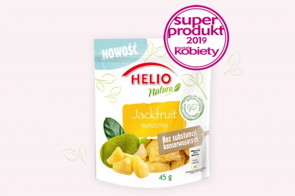 SUPERPRODUKT 2019 - JACKFRUIT HELIO Natura! LIFESTYLE, Żywienie - SUPERmodna FIT przekąska - JACKFRUIT suszony HELIO Natura uhonorowany prestiżową statuetką „Superprodukt Świata Kobiety” w kategorii ŻYWNOŚĆ PRODUKTY DIETETYCZNE!