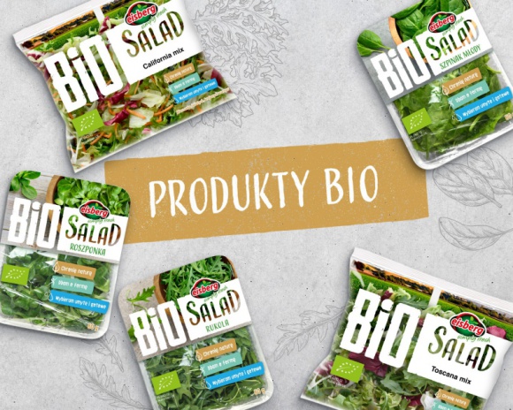 Nowość! Wprost z natury - linia produktów BIO marki Eisberg LIFESTYLE, Żywienie - 5 premierowych produktów: Bio Roszponka, Bio Rukola, Bio Szpinak młody, Bio California mix oraz Bio Toscana mix to wyjście naprzeciw oczekiwaniom konsumentów, którzy poszukują żywności ekologicznej, produkowanej w myśl idei zrównoważonego rozwoju.