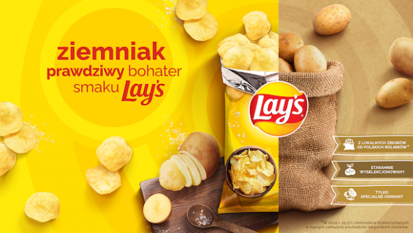 Ziemniak - prawdziwy bohater smaku Lay’s LIFESTYLE, Żywienie - Chipsy Lay’s są tak pyszne i chrupiące, że ciężko im się oprzeć. Nie każdy jednak wie, że swój smak zawdzięczają… doskonałym polskim ziemniakom*. Dlatego powstała nowa kampania promująca markę pod hasłem „Ziemniak. Prawdziwy bohater smaku Lay's”.